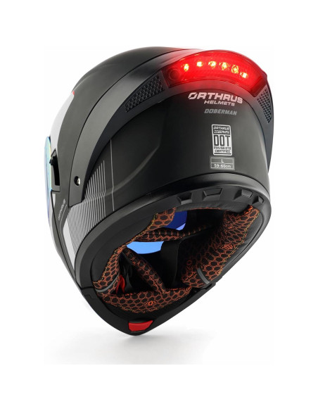 Casco Modular Orthrus OTS Dobermann Plata - Adulto Unisex