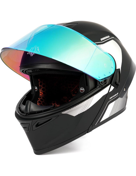 Casco Modular Orthrus OTS Dobermann Plata - Adulto Unisex
