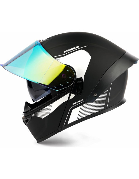 Casco Modular Orthrus OTS Dobermann Plata - Adulto Unisex