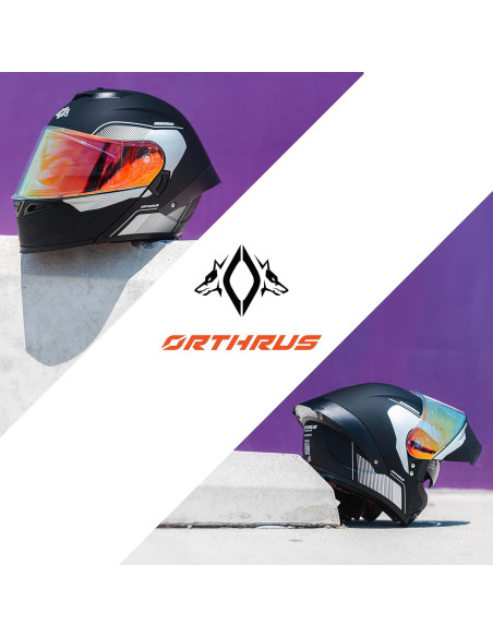Casco Modular Orthrus OTS Dobermann Plata - Adulto Unisex