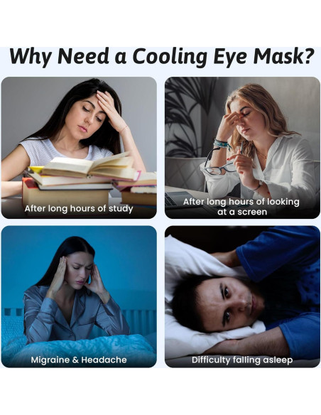 2PCS Máscara Fría para Ojos FACEMOON - Alivio de Ojeras y Migrañas