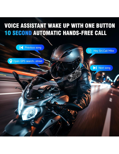 Auricular Bluetooth A1 TOUCH TWO para Casco Motocicleta IPX6