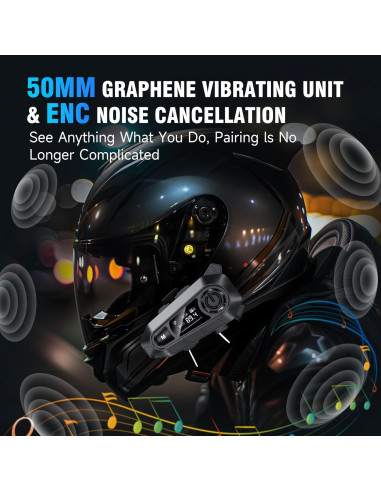 Auricular Bluetooth A1 TOUCH TWO para Casco Motocicleta IPX6