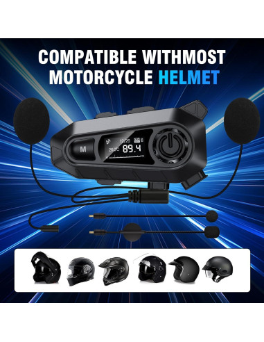 Auricular Bluetooth A1 TOUCH TWO para Casco Motocicleta IPX6