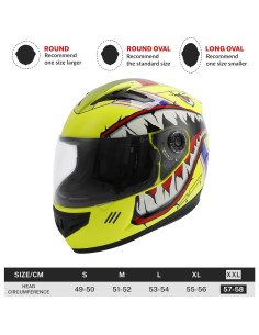 Casco Integral XFMT XF-257-005 para Niños Tiburón Amarillo 2