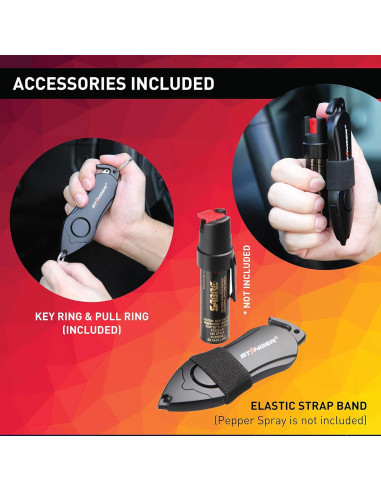 Alarma Personal Stinger Llavero 140dB con Cortador y Rompedor
