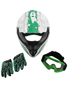 Casco SLMOTO Juvenil Mediano Estrella Verde Off Road 2