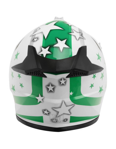 Casco SLMOTO Juvenil Mediano Estrella Verde Off Road