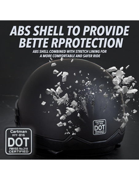 Casco de Moto Abierto CARTMAN CM-816S Negro con Visera Solar