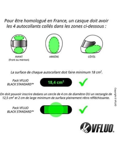 VFLUO Kit Calcomanías Reflectantes Casco SHARK SPARTAN