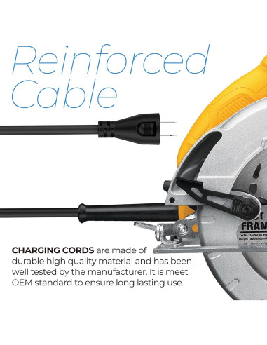 Cable de Poder 2 Hilos 18 AWG ANTOBLE 2.44m Compatible DeWalt