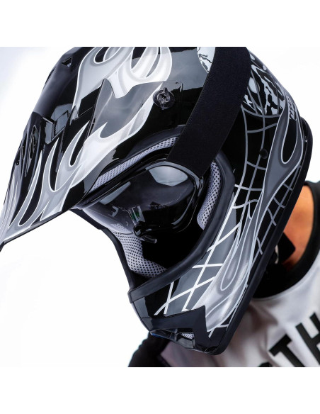 Casco Juvenil SLMOTO Negro Motocross + Gafas + Guantes