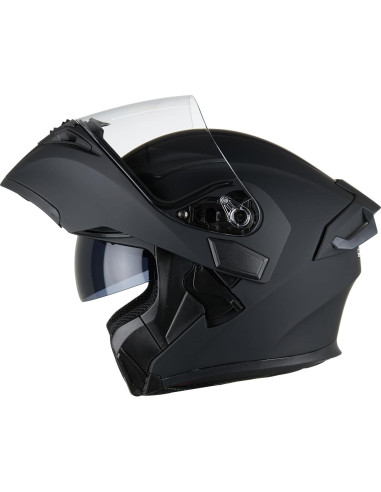 Casco Modular Oubaiya 991 Doble Visor Negro Mate L
