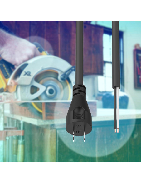 Cable de Poder 2 Hilos 18 AWG ANTOBLE 2.44m Compatible DeWalt