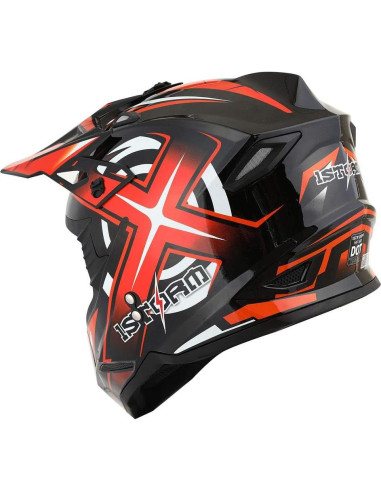 Casco MX Power Gear HF801 Naranja + Gafas + Guantes M