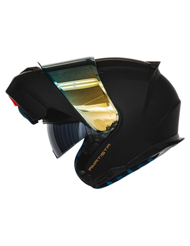 Casco Modular HAX Amatista Flip-Up Doble Visera Negro Mate