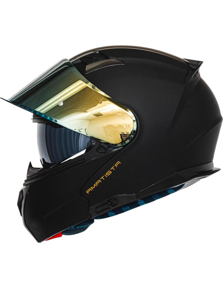 Casco Modular HAX Amatista Flip-Up Doble Visera Negro Mate
