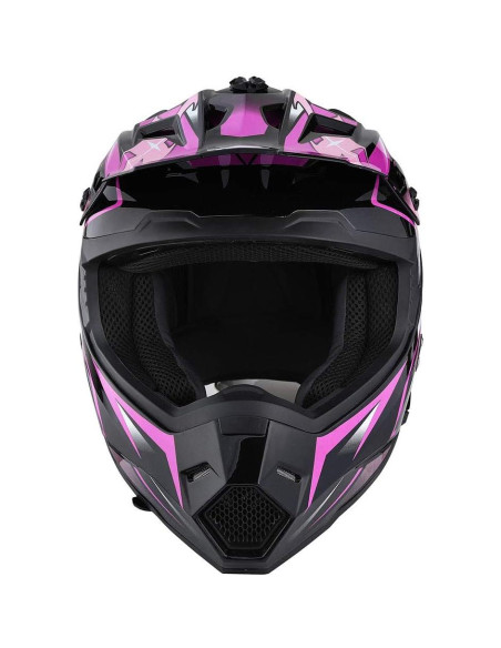 Casco de Motocross Power Gear HF801 Rosa + Gafas + Guantes Casco de Motocross Power Gear HF801 Rosa + Gafas + Guantes