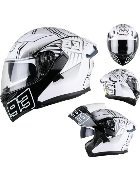 Casco Modular Abatible DOT 991 Blanco XL 61-62 cm Casco Modular Abatible DOT 991 Blanco XL 61-62 cm