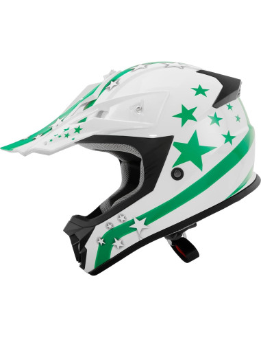 Casco SLMOTO Juvenil ATV Estrella Verde Integral 49,5 cm