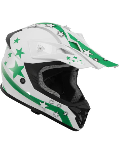 Casco SLMOTO Juvenil ATV Estrella Verde Integral 49,5 cm