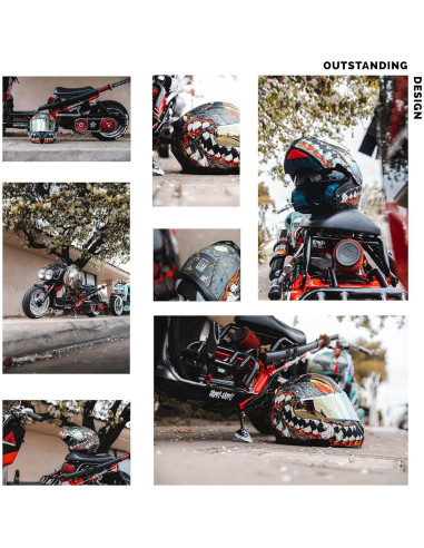 Casco Modular HAX Amatista Flip-Up Ligero Mutante Gris L