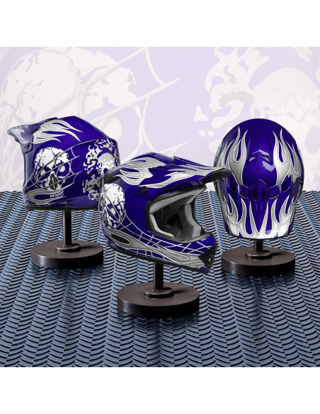 Casco SLMOTO Juvenil Motocross Azul Calavera + Gafas + Guantes Casco SLMOTO Juvenil Motocross Azul Calavera + Gafas + Guantes