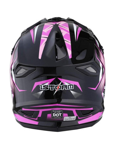 Casco de Motocross Power Gear HF801 Rosa S (53-54 cm)