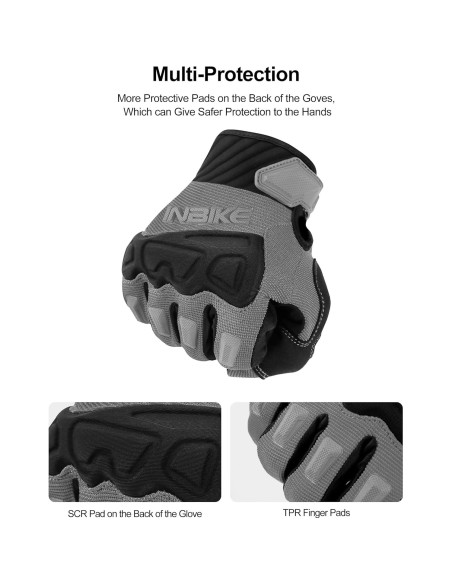 Guantes de Ciclismo INBIKE Medianos Grises con Protección