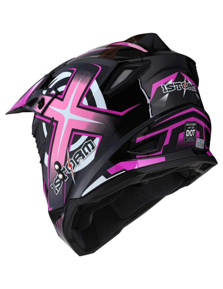 Casco de Motocross 1Storm HF801 Rosa + Gafas + Guantes Casco de Motocross 1Storm HF801 Rosa + Gafas + Guantes