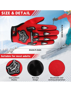 Guantes de Ciclismo Frienda Rojo 23x11.5cm Invierno 2