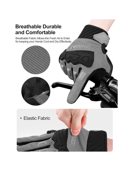 Guantes de Ciclismo INBIKE XX-Large Gris con Protección