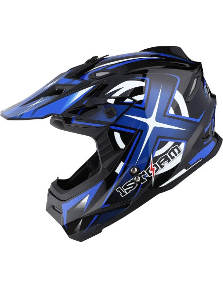 Casco de Motocross 1Storm HF801 Azul para Adultos Casco de Motocross 1Storm HF801 Azul para Adultos