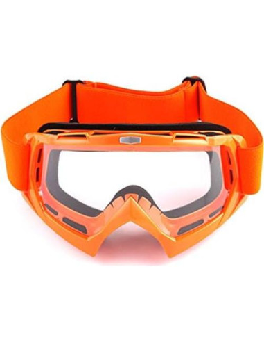 Casco de Motocross Power Gear XL Naranja + Gafas + Guantes