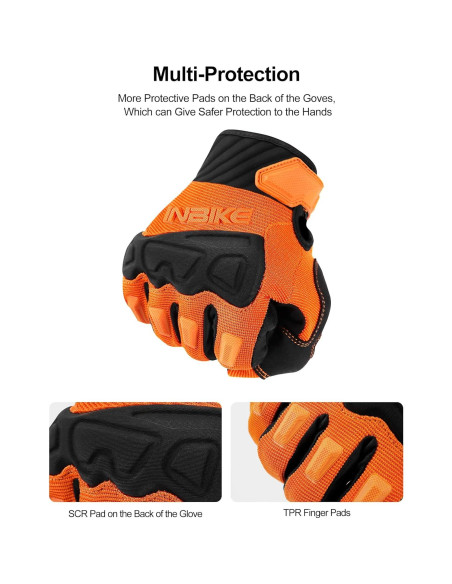 Guantes de Ciclismo INBIKE Naranja XX-Large Transpirables Guantes de Ciclismo INBIKE Naranja XX-Large Transpirables