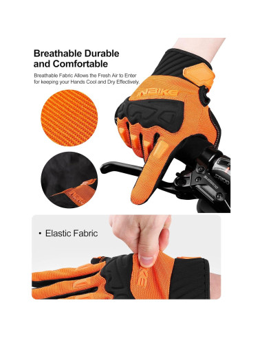 Guantes de Ciclismo INBIKE Naranja XX-Large Transpirables