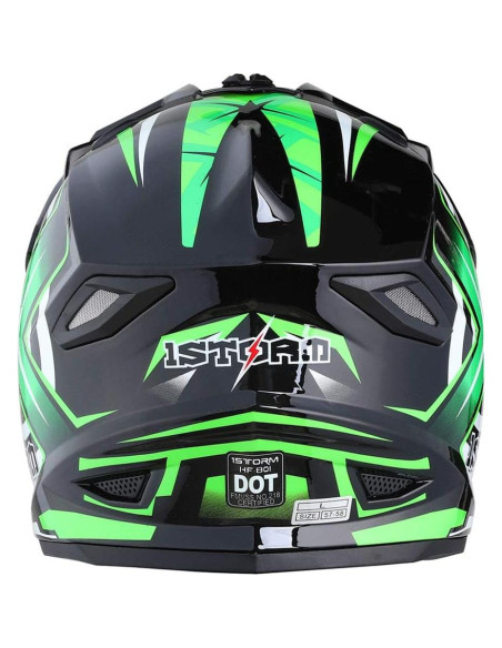 Casco de Motocross 1Storm HF801 Verde Grande DOT Casco de Motocross 1Storm HF801 Verde Grande DOT