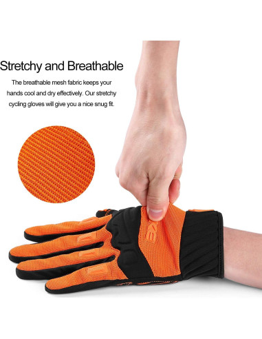 Guantes de Ciclismo INBIKE Naranja XX-Large Transpirables