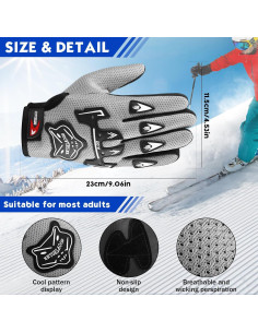 Guantes de Ciclismo Frienda Gris 23x11.5cm Invierno 2
