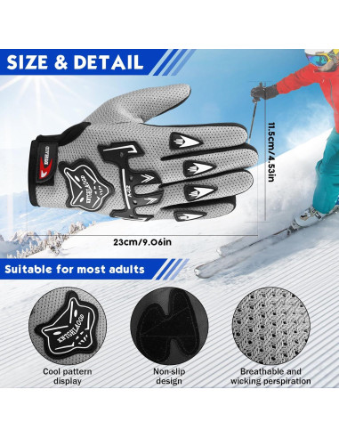 Guantes de Ciclismo Frienda Gris 23x11.5cm Invierno