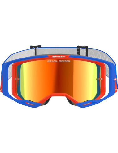 Gafas Alpinestars Vision 8 MX ATV MTB Azul/Naranja Lente Roja