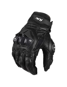Guantes de motocicleta ILM GRC01 de cuero, talla M, Negro