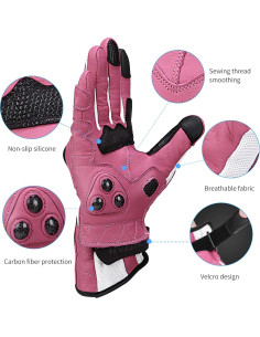 Guantes de motocicleta INBIKE Rosa XX-Large con protección 2