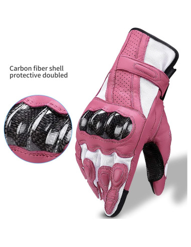Guantes de motocicleta INBIKE Rosa XX-Large con protección
