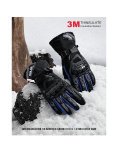 Guantes de Moto IRON JIA'S XL Impermeables Térmicos Azul 2