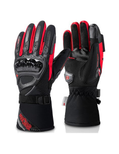 Guantes de Moto IRON JIA'S XL Táctiles Impermeables Rojos