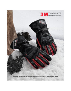 Guantes de Moto IRON JIA'S XL Táctiles Impermeables Rojos 2