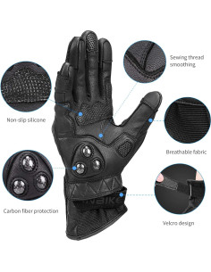 Guantes de Moto INBIKE XX-Large Negro con Pantalla Táctil 2