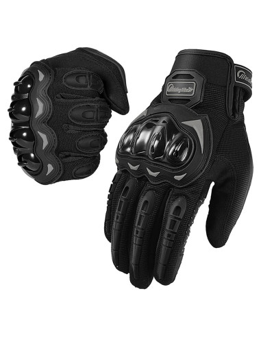 Guantes de Motocicleta BIHAIZG Medianos Negros con Pantalla Táctil