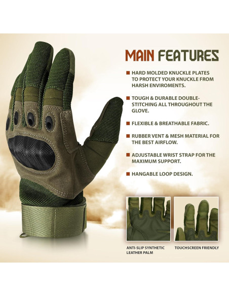 Guantes de Motocicleta DXM SPORTS DS47GLOVAD Verde Táctiles